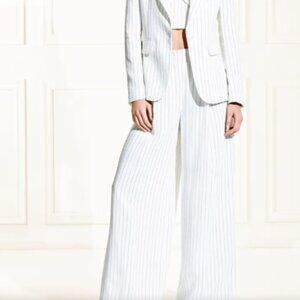 Rachel Zoe White Pinstripe Straight Leg Pants